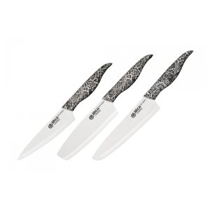 SAMURA SET CUȚIT INCA LAMA ZIRCONIA CERAMIC ALB 3BUC HRC89
