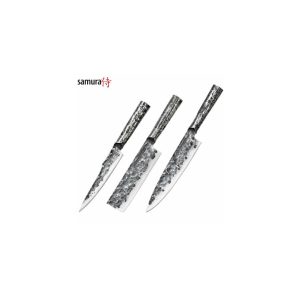 SAMURA SET CUȚIT METEORA UNIVERSAL 3BUC VG-10 Hammered Damascus steel HRC-61