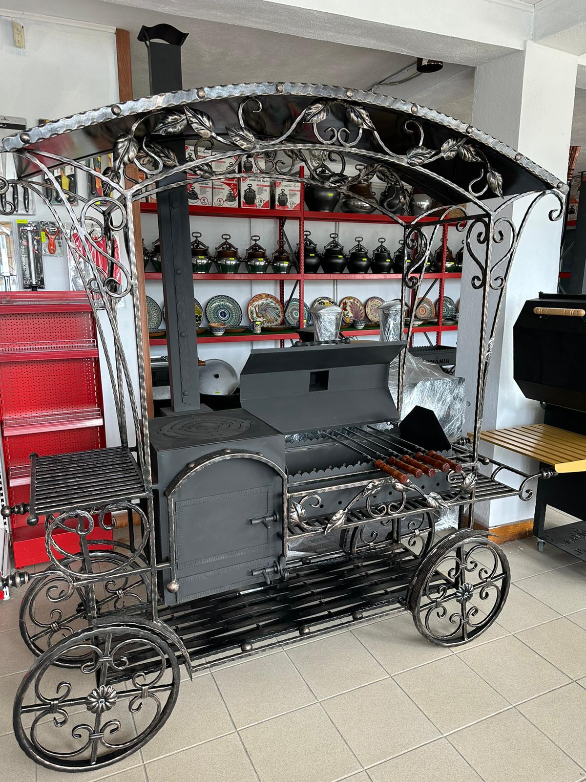 Gratar-sobă din fier forjat - imagine 2